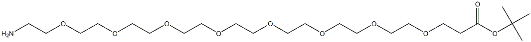 1-Amino-3,6,9,12,15,18,21,24-octaoxaheptacosan-27-oic acid t-butyl ester 结构式