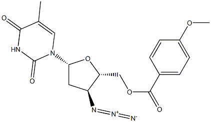 5'-O-Anisoyl-3'-azido-3'-deoxythymidine 结构式