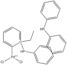 DICHLORO(1,2-BIS(DIPHENYLPHOSPHINE)ETHANE)PALLADIUM(II) 结构式