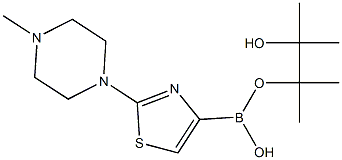 2-(4-METHYLPIPERAZIN-1-YL)THIAZOLE-4-BORONIC ACID PINACOL ESTER 结构式