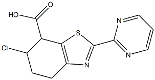 6-CHLORO-2-PYRIMIDIN-2-YL-4,5,6,7-TETRAHYDRO-1,3-BEZOTHIAZOLE-7-CARBOXYLIC ACID 结构式
