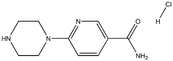 6-PIPERAZIN-1-YLNICOTINAMIDE HYDROCHLORIDE 结构式