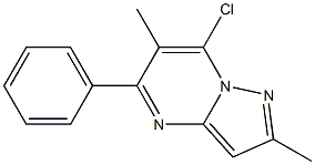 7-CHLORO-2,6-DIMETHYL-5-PHENYLPYRAZOLO[1,5-A]PYRIMIDINE 结构式