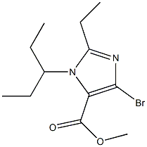 METHYL 4-BROMO-2-ETHYL-1-(1-ETHYLPROPYL) -1H-IMIDAZOLE-5-CARBOXYLATE 结构式