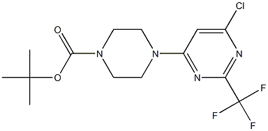 TERT-BUTYL 4-(6-CHLORO-2-(TRIFLUOROMETHYL)PYRIMIDIN-4-YL)PIPERAZINE-1-CARBOXYLATE 结构式