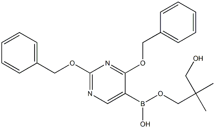 2,4-Bis(benzyloxy)pyrimidine-5-boronic acid neopentyl glycol ester 结构式