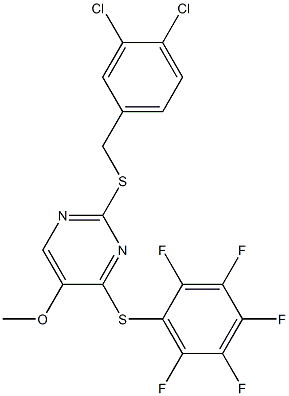 2-[(3,4-dichlorobenzyl)sulfanyl]-5-methoxy-4-[(2,3,4,5,6-pentafluorophenyl)sulfanyl]pyrimidine 结构式