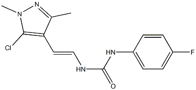 N-[2-(5-chloro-1,3-dimethyl-1H-pyrazol-4-yl)vinyl]-N'-(4-fluorophenyl)urea 结构式