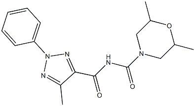 N4-[(2,6-dimethylmorpholino)carbonyl]-5-methyl-2-phenyl-2H-1,2,3-triazole-4-carboxamide 结构式