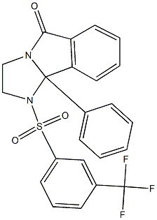 9b-phenyl-1-{[3-(trifluoromethyl)phenyl]sulfonyl}-2,3,5,9b-tetrahydro-1H-imidazo[2,1-a]isoindol-5-one 结构式