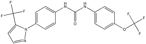 N-[4-(trifluoromethoxy)phenyl]-N'-{4-[5-(trifluoromethyl)-1H-pyrazol-1-yl]phenyl}urea 结构式