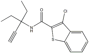 N2-(1,1-diethylprop-2-ynyl)-3-chlorobenzo[b]thiophene-2-carboxamide 结构式