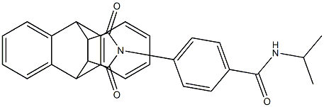 4-[16,18-dioxo-17-azapentacyclo[6.6.5.0~2,7~.0~9,14~.0~15,19~]nonadeca-2,4,6,9(14),10,12-hexaen-17-yl]-N-isopropylbenzenecarboxamide 结构式