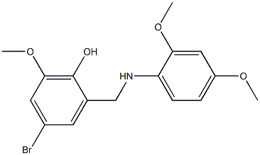 4-bromo-2-[(2,4-dimethoxyanilino)methyl]-6-methoxybenzenol 结构式