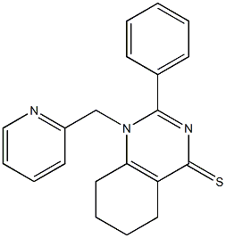 2-phenyl-1-(2-pyridylmethyl)-1,4,5,6,7,8-hexahydroquinazoline-4-thione 结构式