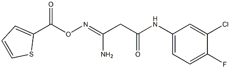 N1-(3-chloro-4-fluorophenyl)-3-amino-3-{[(2-thienylcarbonyl)oxy]imino}propanamide 结构式