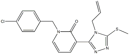 3-[4-allyl-5-(methylsulfanyl)-4H-1,2,4-triazol-3-yl]-1-(4-chlorobenzyl)-2(1H)-pyridinone 结构式