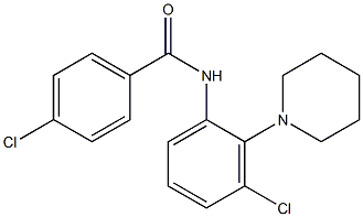 4-chloro-N-(3-chloro-2-piperidinophenyl)benzenecarboxamide 结构式