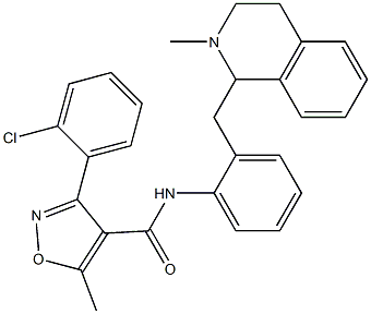 N4-{2-[(2-methyl-1,2,3,4-tetrahydroisoquinolin-1-yl)methyl]phenyl}-3-(2-chlorophenyl)-5-methylisoxazole-4-carboxamide 结构式