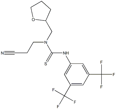 N-(2-cyanoethyl)-N'-[3,5-di(trifluoromethyl)phenyl]-N-tetrahydrofuran-2-ylmethylthiourea 结构式