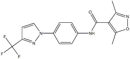 N4-{4-[3-(trifluoromethyl)-1H-pyrazol-1-yl]phenyl}-3,5-dimethylisoxazole-4-carboxamide 结构式