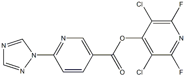 3,5-dichloro-2,6-difluoro-4-pyridinyl 6-(1H-1,2,4-triazol-1-yl)nicotinate 结构式