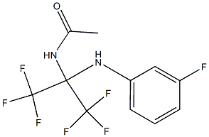 N1-[2,2,2-trifluoro-1-(3-fluoroanilino)-1-(trifluoromethyl)ethyl]acetamide 结构式