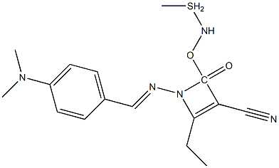 ethyl 2-cyano-3-[(1-{2-[4-(dimethylamino)benzylidene]hydrazono}-1-methyl-lambda~4~-sulfanyl)amino]acrylate 结构式