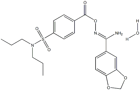 O5-{4-[(dipropylamino)sulfonyl]benzoyl}-1,3-benzodioxole-5-carbohydroximamide hydrate 结构式