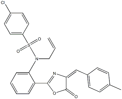 N1-allyl-N1-{2-[4-(4-methylbenzylidene)-5-oxo-4,5-dihydro-1,3-oxazol-2-yl]phenyl}-4-chlorobenzene-1-sulfonamide 结构式
