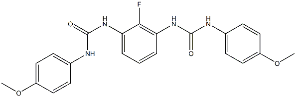 N-(2-fluoro-3-{[(4-methoxyanilino)carbonyl]amino}phenyl)-N'-(4-methoxyphenyl)urea 结构式
