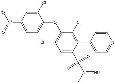 N1-imino(4-pyridyl)methyl-3,5-dichloro-4-(2-chloro-4-nitrophenoxy)benzene-1-sulfonamide 结构式