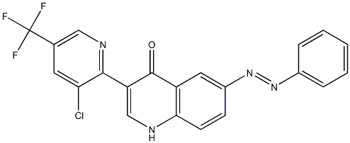 3-[3-chloro-5-(trifluoromethyl)-2-pyridinyl]-6-[(E)-2-phenyldiazenyl]-4(1H)-quinolinone 结构式