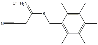 {2-cyano-1-[(2,3,4,5,6-pentamethylbenzyl)thio]ethylidene}ammonium chloride 结构式