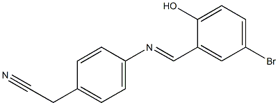 2-{4-[(5-bromo-2-hydroxybenzylidene)amino]phenyl}acetonitrile 结构式