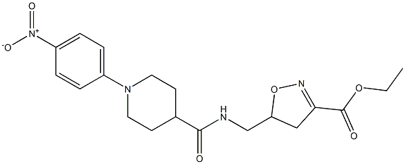 ethyl 5-[({[1-(4-nitrophenyl)-4-piperidinyl]carbonyl}amino)methyl]-4,5-dihydro-3-isoxazolecarboxylate 结构式