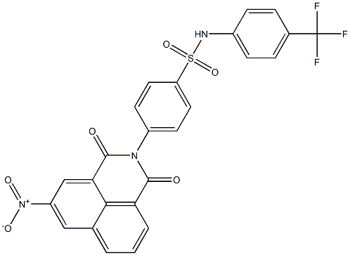 N1-[4-(trifluoromethyl)phenyl]-4-(5-nitro-1,3-dioxo-2,3-dihydro-1H-benzo[de]isoquinolin-2-yl)benzene-1-sulfonamide 结构式