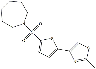 4-[5-(azepan-1-ylsulfonyl)-2-thienyl]-2-methyl-1,3-thiazole 结构式