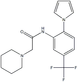 2-piperidino-N-[2-(1H-pyrrol-1-yl)-5-(trifluoromethyl)phenyl]acetamide 结构式