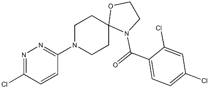 [8-(6-chloro-3-pyridazinyl)-1-oxa-4,8-diazaspiro[4.5]dec-4-yl](2,4-dichlorophenyl)methanone 结构式