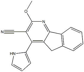 2-methoxy-4-(1H-pyrrol-2-yl)-5H-indeno[1,2-b]pyridine-3-carbonitrile 结构式