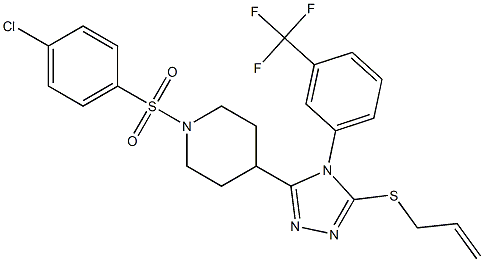 4-{5-(allylsulfanyl)-4-[3-(trifluoromethyl)phenyl]-4H-1,2,4-triazol-3-yl}-1-[(4-chlorophenyl)sulfonyl]piperidine 结构式