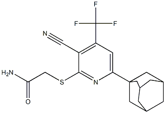 2-{[6-(1-adamantyl)-3-cyano-4-(trifluoromethyl)-2-pyridinyl]sulfanyl}acetamide 结构式