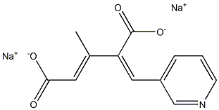 disodium 3-methyl-4-(pyridin-3-ylmethylene)pent-2-enedioate 结构式