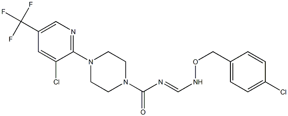 N-({[(4-chlorobenzyl)oxy]amino}methylene)-4-[3-chloro-5-(trifluoromethyl)-2-pyridinyl]tetrahydro-1(2H)-pyrazinecarboxamide 结构式