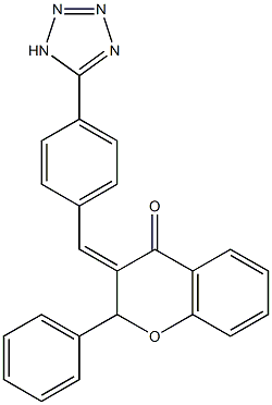 2-phenyl-3-[4-(1H-1,2,3,4-tetraazol-5-yl)benzylidene]chroman-4-one 结构式