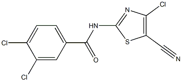 3,4-dichloro-N-(4-chloro-5-cyano-1,3-thiazol-2-yl)benzenecarboxamide 结构式