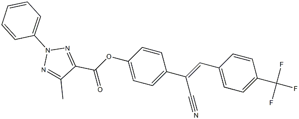 4-{1-cyano-2-[4-(trifluoromethyl)phenyl]vinyl}phenyl 5-methyl-2-phenyl-2H-1,2,3-triazole-4-carboxylate 结构式