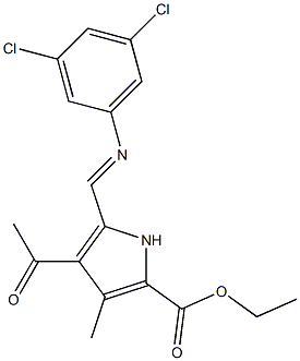 ethyl 4-acetyl-5-{[(3,5-dichlorophenyl)imino]methyl}-3-methyl-1H-pyrrole-2- carboxylate 结构式