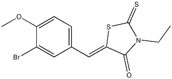 5-[(Z)-(3-bromo-4-methoxyphenyl)methylidene]-3-ethyl-2-thioxo-1,3-thiazolan-4-one 结构式